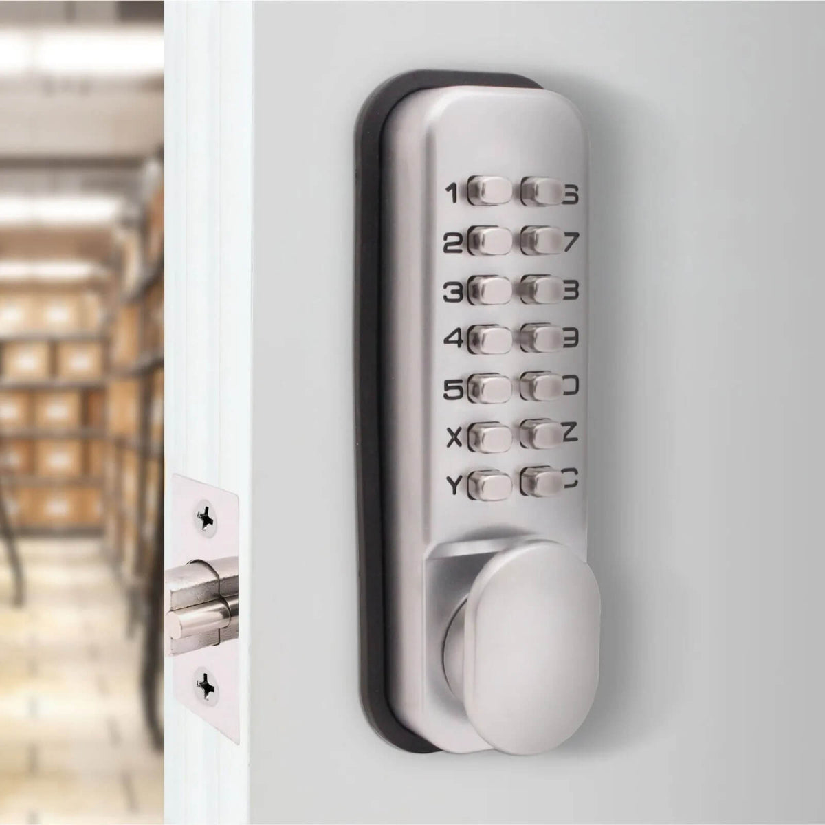 Push Button Lock 5 Button Digital Push Button Mechanical Code Lock - For Home and Office - Satin ...